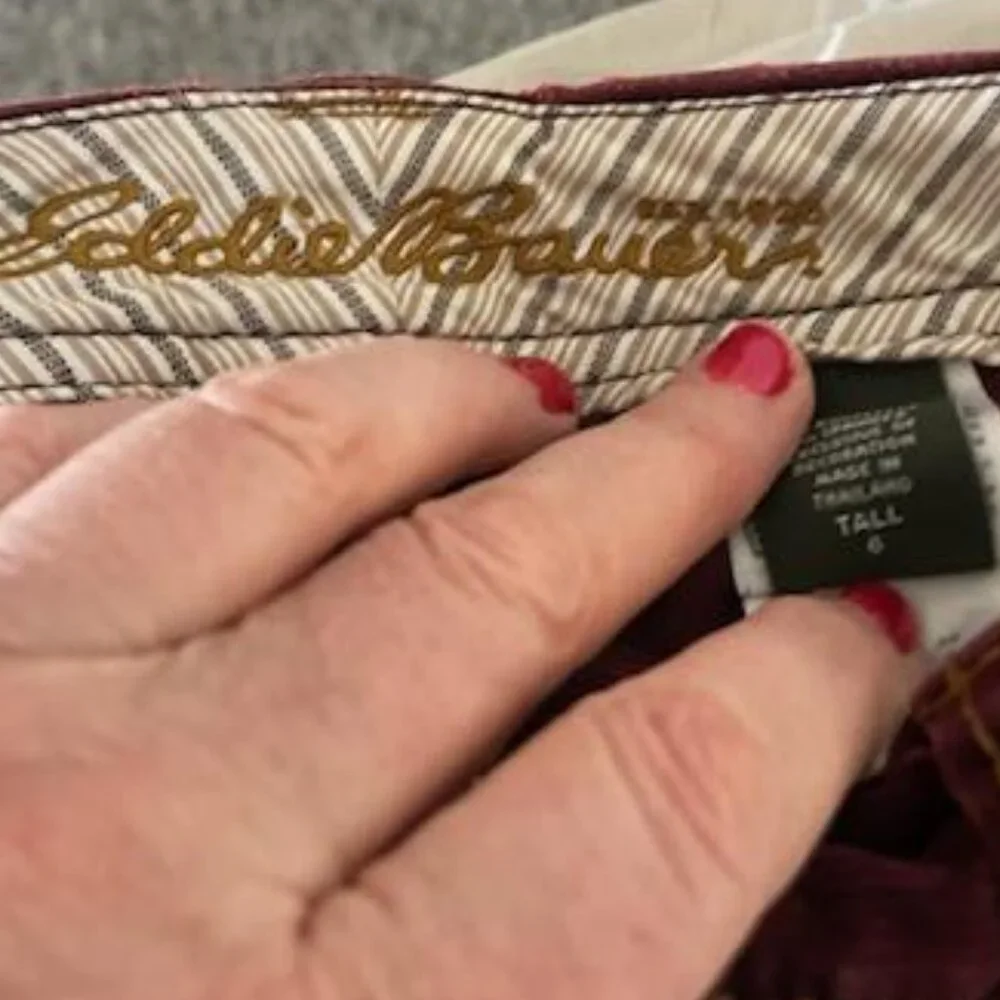 Eddie Baur Burgandy Corduroy Midi Skirt-Size 6 Tall-32 inch Waist - Picture 4 of 4